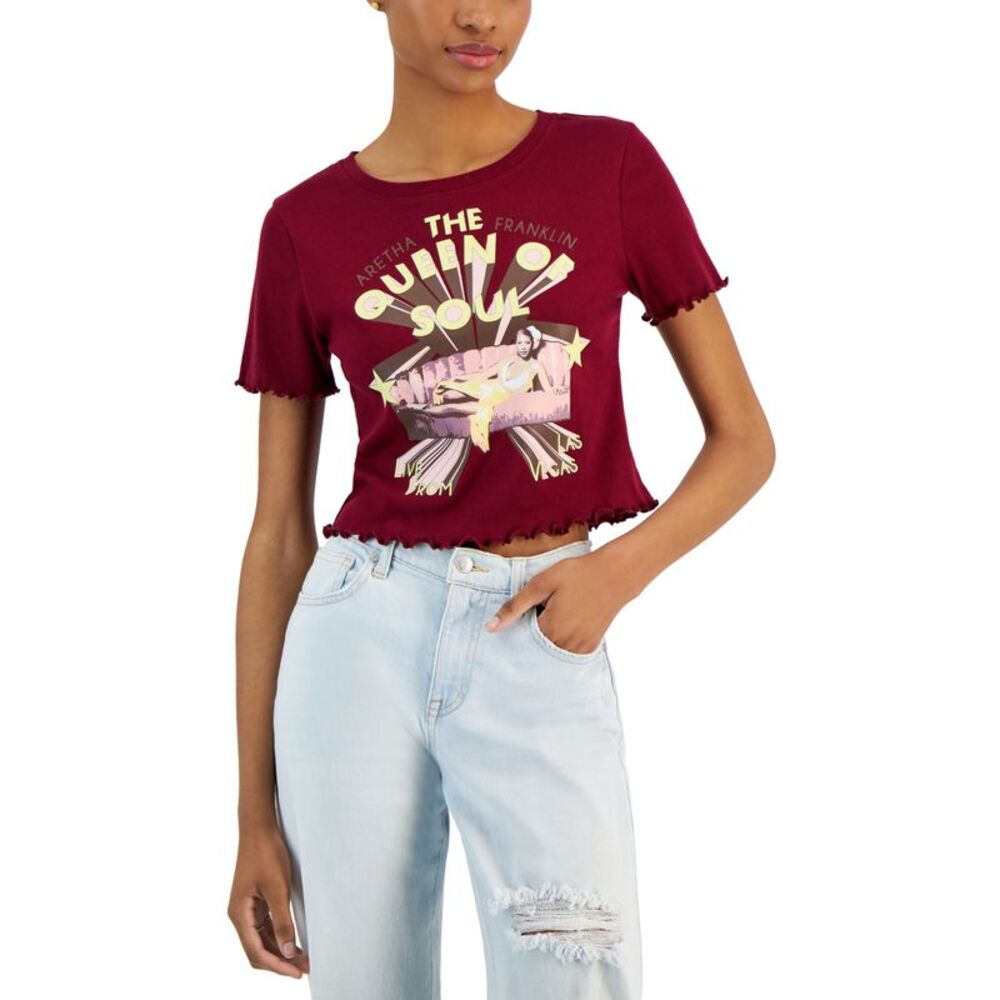 Juniors' Queen of Soul Lettuce-Edge T-Shirt